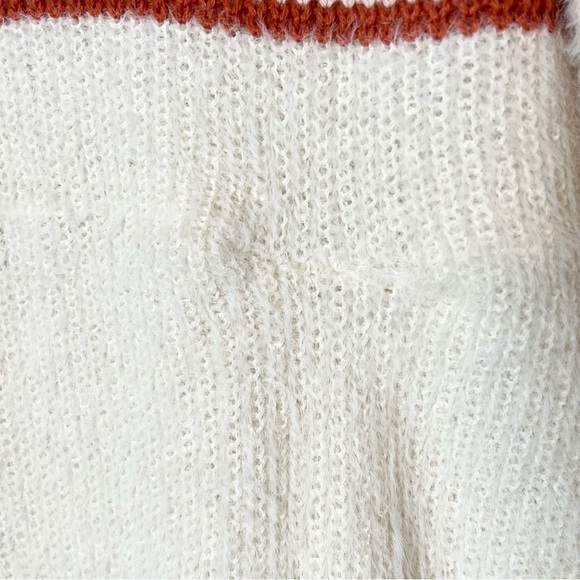 LOUNA Sweater Fuzzy Eyelash Ribbed Knit Colorblock Striped Crew Neck Pullover L - Picture 9 of 9